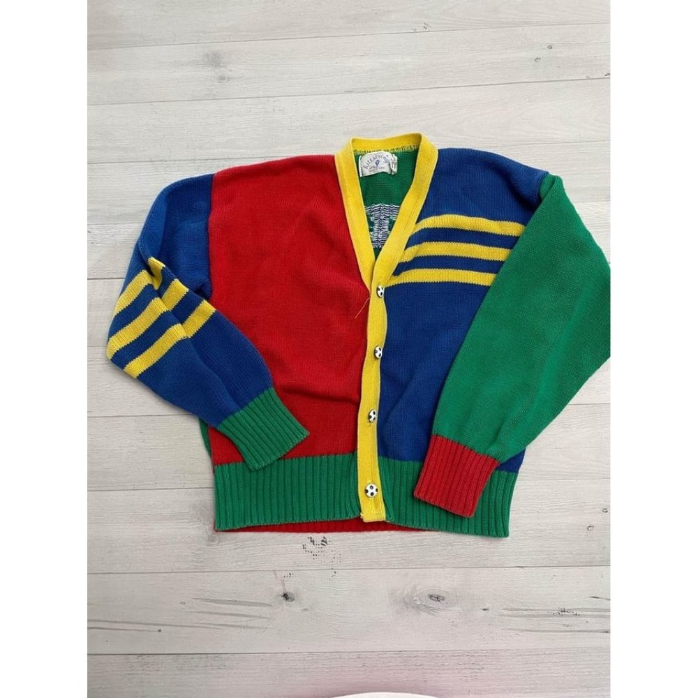 Vintage kitestrings colorblock soccer cardigan size 7